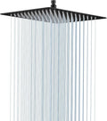 Rain Shower Head, High Flow Stainless Steel Square Rainfall Shower, Waterfall Bath Shower Body Covering, Ceiling or Wall Mount, Ultra Thin (12 Inch, Matte Black)