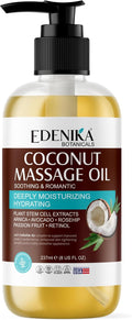 Tropical Coconut Massage Oil for Massage Therapy, Soothing Massage Oil with Coconut & Passion Fruit Oil for Muscle Relaxing, Skin Moisturizing & Hydrating, 8 fl oz