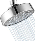 Fixed Shower Head Replacment, 1.8 GPM Fixed Showerhead Screw on Universal Shower Head for Bathroom with Flow Restrictor Fit G1/2" Easy Clean, 4" Round Chorme