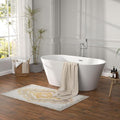 59 Inch Freestanding Acrylic Bathtub White Roll Top Soaking Tub with Chrome Drain Glossy Finish for Modern Bathrooms, YSB9218