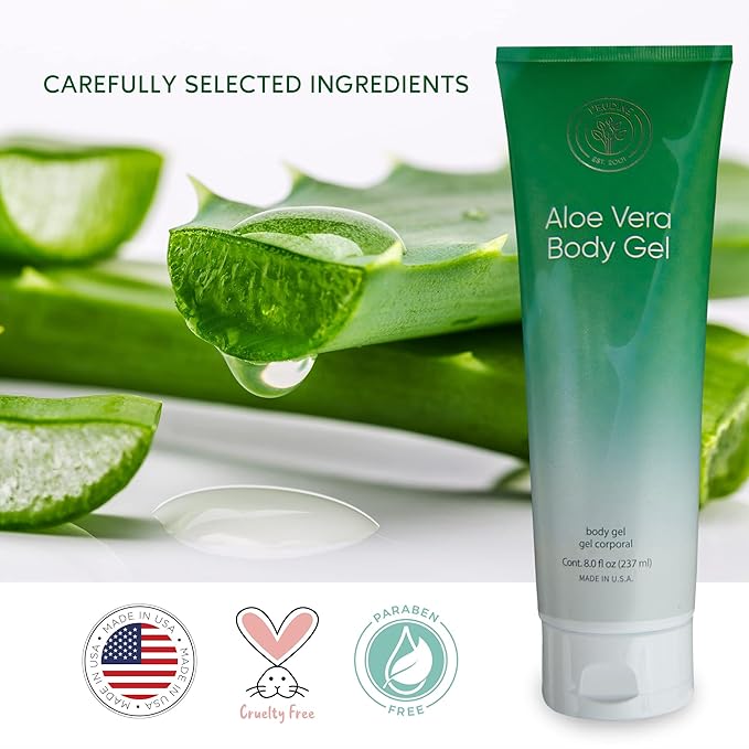 L’EUDINE Aloe Vera Gel – Pack of 3 – 8Fl Oz Aloe Vera Lotion – Premium Aloe Vera for Hair, Face and Body – Rich in Nutrients and Vitamins – Ideal for Burns, Scars, Massage