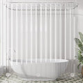AmazerBath Extra Wide Shower Curtain Clear 108 Inches Wide, Wrap Around Shower Curtain for Clawfoot Tub, Heavy Duty PEVA with 3 Weighted Stones and 18 Grommet Holes, 108x72 Inches