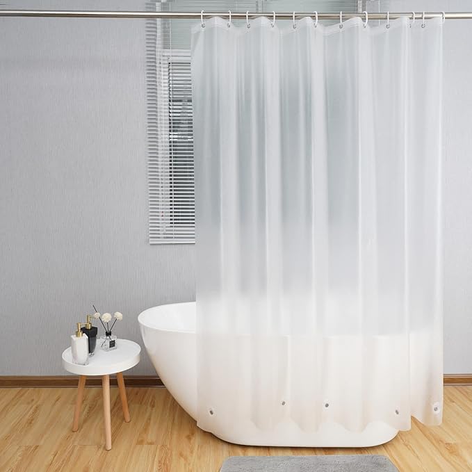 AooHome 72x96 Inch Extra Long Shower Curtain, Eva Frosted Shower Curtain Liner with 5 Bottom Magnets, Water Repellent, Semi Transparent