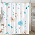 Gibelle Watercolor Floral Shower Curtain, Light Blue Beige Flower Shower Curtain for Bathroom, Modern Minimalist Waterproof Fabric Shower Curtain Set 72x72 Inch