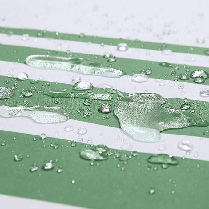 72x90 Inch Extra Long Shower Curtain, Green and White Ombre Striped Waterproof Fabric, Modern Hotel Spa Design with 12 Rustproof Grommets & Weighted Hem