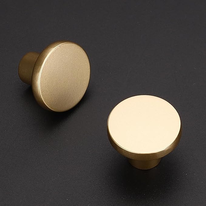 Ravinte 30 Pack Cabinet Knobs Sandy Gold Kitchen Cabinet Knobs Round Dresser Drawer Pulls Closet Door Pulls 1-1/5 Inch