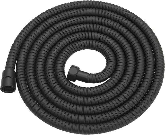 RUMOSE 118 inches Shower Hose Shower Head Extension Hose Extra Long Stainless Steel Shower Tube Attachment Flexible Handheld Shower Sprayer Hose, Matte Black