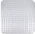 ENKOSI Extra Large Square Non Slip Shower Mat - 31 x 31-inch XL Bathroom Shower Mat - Square Shower Matts for Shower Stall Floors | Secure Suction Cups and Drain Holes (31x31 Clear)