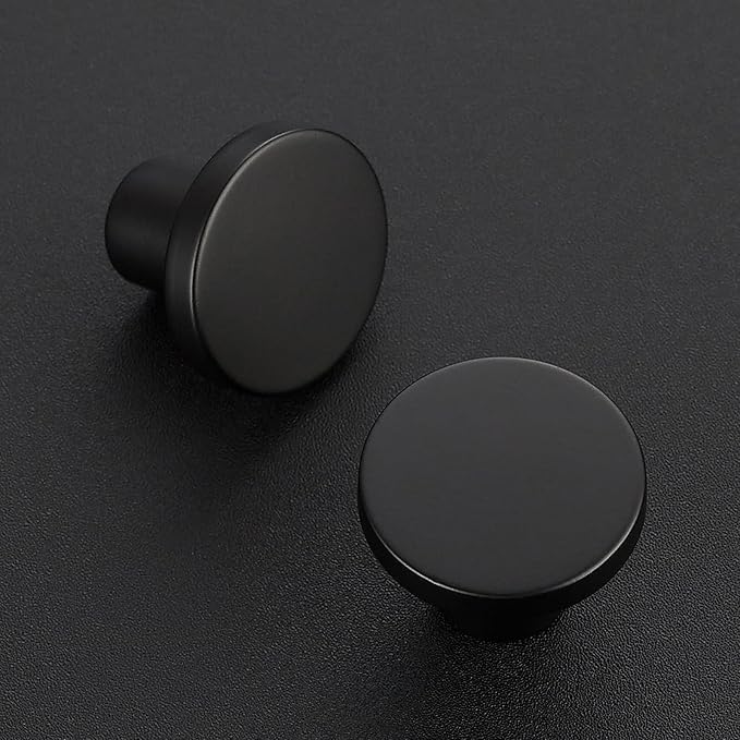Ravinte 5 Pack Cabinet Knobs Black Kitchen Cabinet Knobs Round Dresser Drawer Pulls Closet Door Pulls 1-1/5 Inch