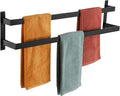 KOKOSIRI Towel Bars Black Bath Towel Holders 32 Inches Bathroom 2-Tiers Ladder Towel Rails Wall Mounted Towels Shelves Rack Stainless Steel, B5008BK-L32