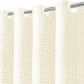 Inhousolu No Hook Waffle Weave Shower Curtain with Removable Snap in Fabric Liner Set for Bathroom, 230 GSM Heavy Duty Weighted Hem, Water Repellent Washable Bath Curtains, 72 x 78 Inch, Ivory