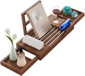 Yirilan Bamboo Bathtub Tray, Expandable Bathroom Tray,Browm