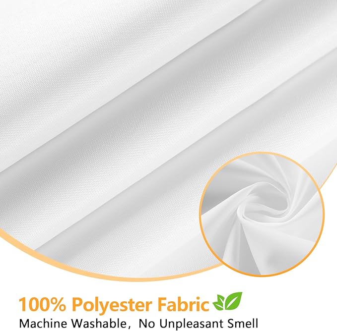 Waterproof Fabric Stall Shower Curtain Liner Long 48 x 78 inch, Washable White Shower Liner with 3 Large Magnets, Narrow Cloth Bathroom Curtain Extra Long for Single Stall