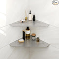 FerdY 2-Pack 10" Brushed Nickel Recessed Corner Shower Shelf, for Tiled Bathroom Walls, 304 Stainless Steel Floating Shelf, Shower Caddy Storage Shelves, No Drilling Required, Striped Diamond