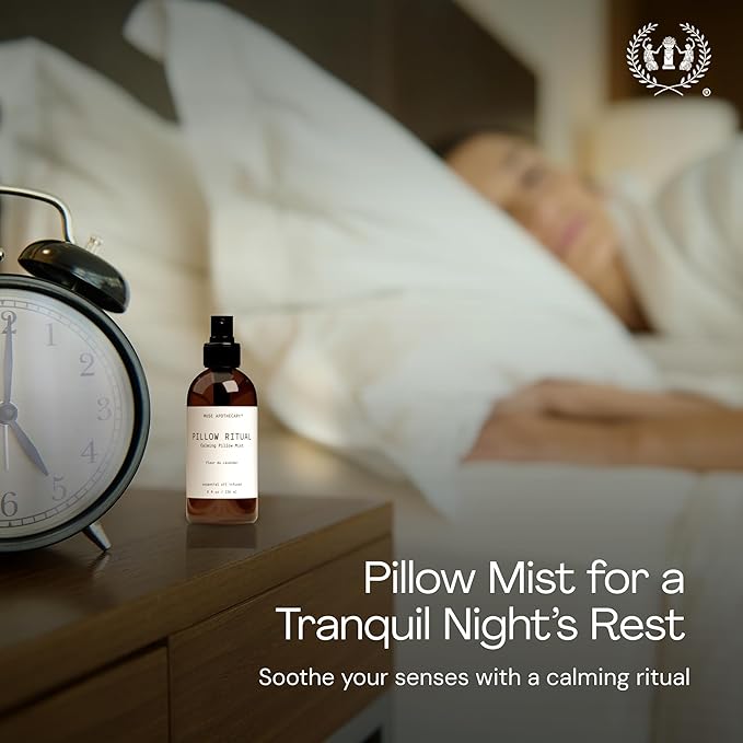 Muse Apothecary Pillow Ritual - Aromatic, Calming and Relaxing Pillow Mist, Linen and Fabric Spray - Infused with Natural Aromatherapy Essential Oils - 8 oz, Tonka Bean + Amber + Warm Cedarwood, 2