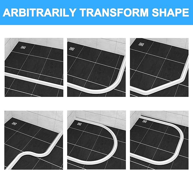 Duzzy 67 Inch Collapsible Shower Threshold Water Dam, Ideal for Wheelchair Accessible, Suitable for Accessibility ADA Handicap Shower