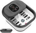 Foot Spa Bath Massager with Heat, Collapsible Foot Massager Spa Soaking Tub with Bubbles, Red Light, Pumice Stone, and Shiatsu Massage Rollers, Pedicure Foot Spa for Relaxation, Gifts