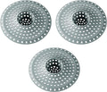 Bathtub Drain Hair Catcher,Tub Shower Drain Hair Trap/Strainer,3PCS Silicone Collapsible Tub Hair Catcher Drain Protector Designed for 1.47" to 1.75'' Regular Drains(Greyish Blue)