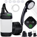 Portable Shower for Camping, [Long-Lasting] Spopal 6000mAh Rechargeable Camping Shower with Intelligent LED Display, 4 Spray Modes, IPX7 Waterproof Outdoor Camp Pump for Hiking, Travel, Car, Pet