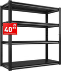 Raybee 40" W Garage Shelving, Storage Shelves 56.9" H, Metal Shelving Heavy Duty Load 1600LBS, Adjustable Metal Shelves for Storage Pantry Kitchen 40" W x 19.1" D x 56.9" H