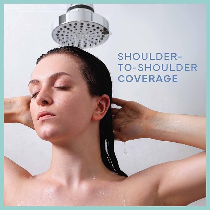 SEVENTY 4-Setting Filtered Shower Head with Shower Filter in Chrome – Helps Reduce Chlorine and Impurities for Healthier Hair, Skin and Scalp, Easy to Install (Model 12155)