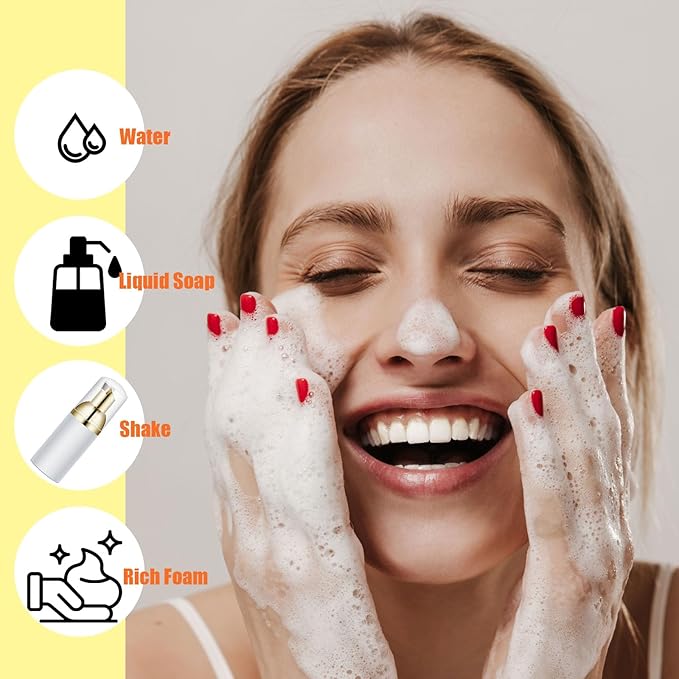 2 Oz Empty Foam Pump Bottle (100 PCS) Travel Foaming Soap Dispenser for Hand Soap, Lash Shampoo Cleanser (Transparent red&Electric red Pump&Clear Cap)