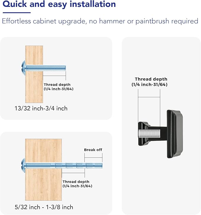 Ravinte Hardware 10 Pack Kitchen Cabinet Pulls Square Drawer Single Hole Handles Matte Black for Cupboard Gold Dresser Solid