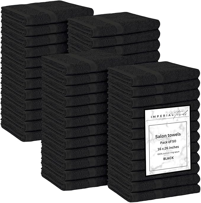 50 PK Saloon Towel Black