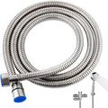 59 Inch Shower Hose, Chrome Kink Free Stainless Steel Handheld Shower Head Hose Attachment with Brass Insert, Ultra-Flexible Replacement for Bathroom, Bidet, Extra Long Anti-Winding Hose
