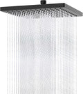 Hibbent Thickness Metal Rain Shower Head, 12 Inch High Pressure Shower Heads, Square Large Bathroom Rainfall Shower Head with Adjustable Brass Ball Joint, Waterfall Full Body Coverage, Matte Black