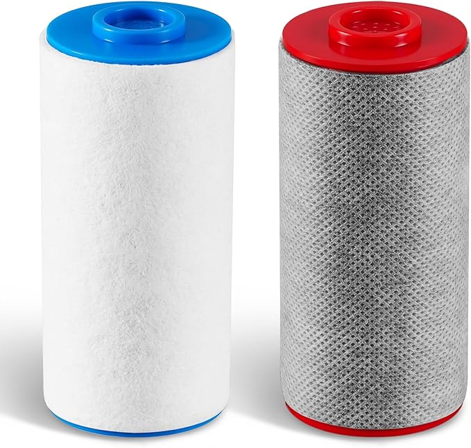 Replacement Cartridges Full Set Compatible with Weddell Duo Shower Filter,Shower Filter Cartridges to Reduces Impurities,Keep Healthy Shower Water for Skin & Hair(1R+1B)