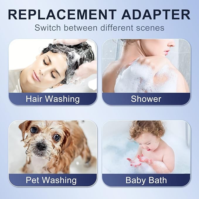 Shower Head Sink - Faucet Bathtub, Hose Sprayer Attachment with 9 Adapters, 79" Hose for Hair Washing, Pet Dog Rinse & Baby Bath, ON/OFF Extension for Tub Faucet, Utility Sink, Laundryroom, Garden