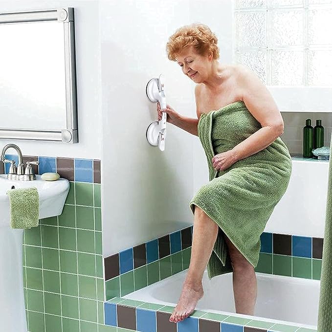 17inch Suction Shower Grab Bar, Portable Shower Handle Bar Suction Grip Bar Bathtub Handle with Strong Hold Suction Cup Fitting and Rapid Release for Bathroom(Max Capacity :253lb