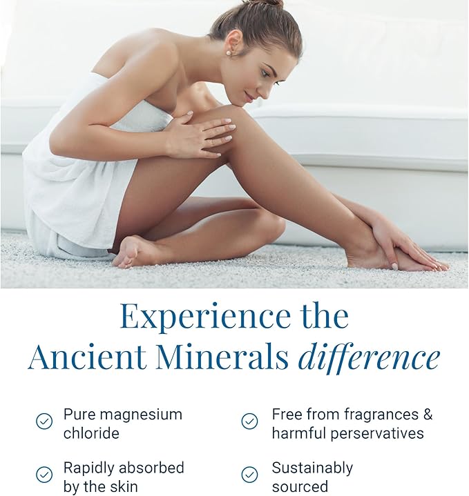 Ancient Minerals Magnesium Oil Refill Bottle, high Concentration Topical Genuine Zechstein Magnesium Chloride Topical Magnesium (33oz)