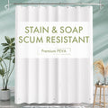 AmazerBath Long Shower Curtain Liner, 72x78 Plastic White Shower Curtain Liner, Cute Waterproof PEVA Shower Curtains, Lightweight Shower Curtains for Bathroom with Magnets and 12 Rustproof Grommets