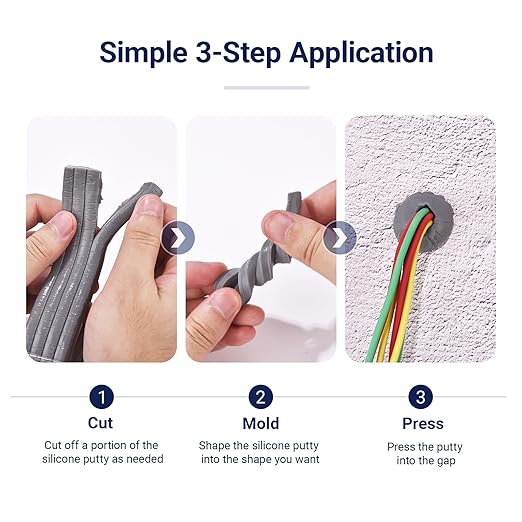 Moldable Waterproof Silicone Putty for Bathroom Wall & Pipe Gaps, Reusable & Pliable Repair Sealant (White)