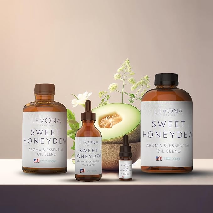 Levona Scent Essential Oils - Scents for Home, Hotel & Office Use - Perfect for Home Diffuser & Humidifiers - Aroma Fragrance Oil, Ideal for Massage, Relaxation, and Spa - Sweet Honeydew, 10ml