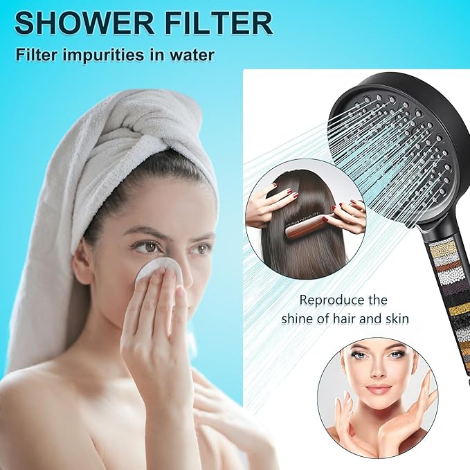 Water Fiter for Shower Head Filter,Compatible with Cobbe Shower Head Filter System,Removes Heavy Metals and Chlorine.(4 Pack)