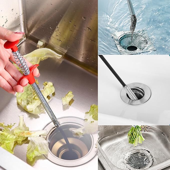 Drain Snake,33 inch Flexible Claw Grabber Tool,Drain Clog Remover - Snake Drain Hair Removal Tool for Home Sink, Bathroom Tub,Drain, Toilet, Tight Spaces
