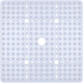 Reetual XL Shower Mat Non Slip - 27x27 Bath Mat for Shower Stall or Large Bathtub Mat with 240 Powerful Suction Cups and Drain Holes. Black Shower Mats for Bathroom (Clear Mat)