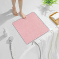 Non Slip Shower Mat, Comfortable Bath mat for Textured Surface,Quick Drying Easy Cleaning Shower Floor Mat for Wet Area,Without Suction Cups Pink 23 x 23