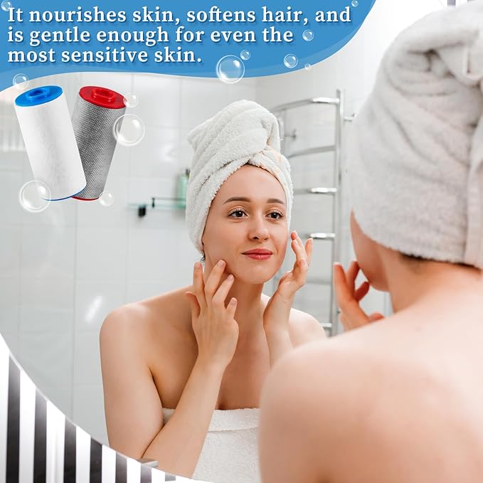 Replacement Cartridges Full Set Compatible with Weddell Duo Shower Filter,Shower Filter Cartridges to Reduces Impurities,Keep Healthy Shower Water for Skin & Hair(1R+3B)