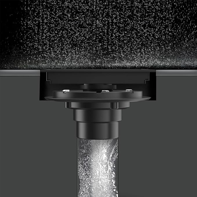 6 Inch Square Shower Floor Drain, Shower Drain Kit with Flange and 2 in 1 Tile-Insert Cover, Square Shower Drain, SUS 304 Stainless Steel Floor Drain,Silver