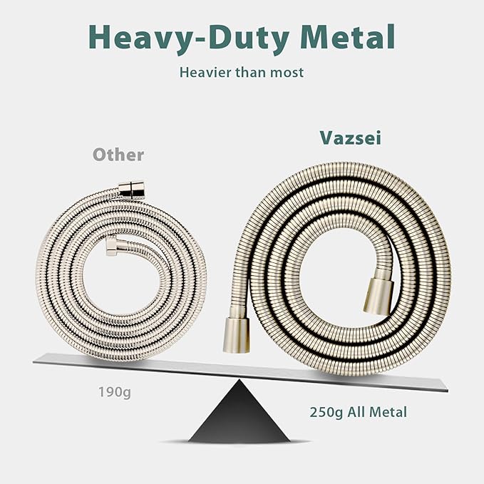 5ft Shower Hose Replacement For Clean 304 Stainless Steel Shower Head Hoses 59 Inches High Pressure Bidet Hose Flexible Extension Brushed Nickel Showerhead Hoses Extra Long Sprayer Tube