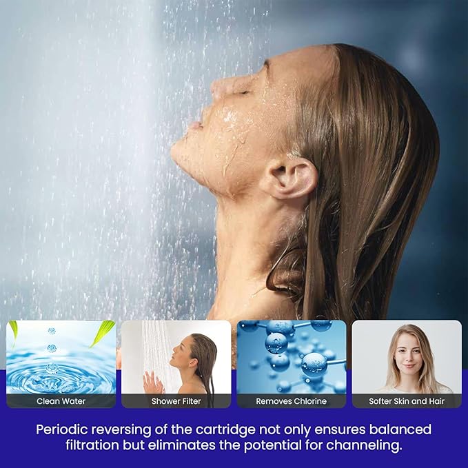Crystal Quest Shower Filter without Shower Head - Black - Advanced Multi Stage Filtration for Cleaner Water - Removes Chlorine, Heavy Metals - Promotes Healthier Skin, Softer Hair - Long-Lasting