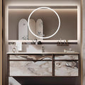 48IN Modern Bathroom Vanity with Sink - Bathroom Vanity with Drawer Organizer, LED Mirror Lights & Defogging Function | Wall - Mounted Vanity with Multifunctional Storage Rack