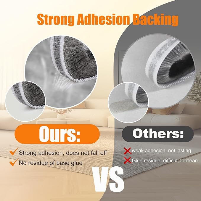 33.3FT Self-Adhesive Weather Stripping Seal for Door Frames and Sliding Windows, Weatherstripping for Soundproofing, Dustproof, Window Insulation for Winter, 0.35'' Wide x 0.2'' Thick, Grey