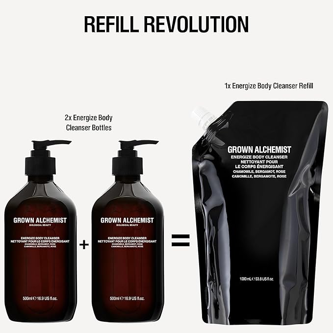 Grown Alchemist Energize Body Cleanser. Chamomile, Bergamot & Rose Body Cleanser. Gentle Body Wash. Hydrates & Cleanses Skin (500 ml)