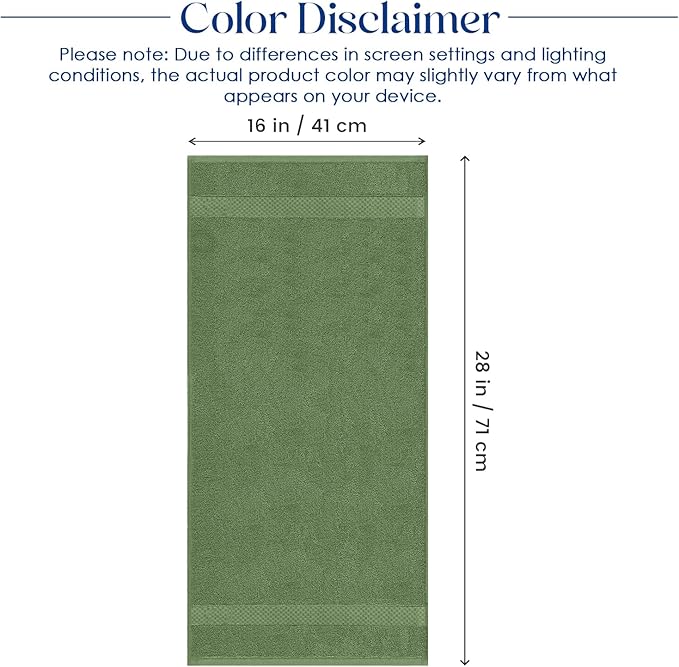 DAN RIVER Luxury Hand Towel – Soft, Absorbent, Quick-Drying, Premium Cotton Towel, Perfect for Everyday Use, 16x28 Inches - 550 GSM Sage Green