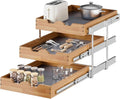 OCG Pull Out Cabinet Drawer 20" W x 21" D, 3 Tier Pull Out Cabinet Organizer, Heavy-Duty Slide Out Drawer for Cabinets, Organization for Kitchen, Pantry, Bathroom